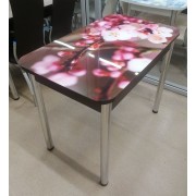 Стол стеклянный нераздвижной с фотопечатью "Цветы сакуры" 